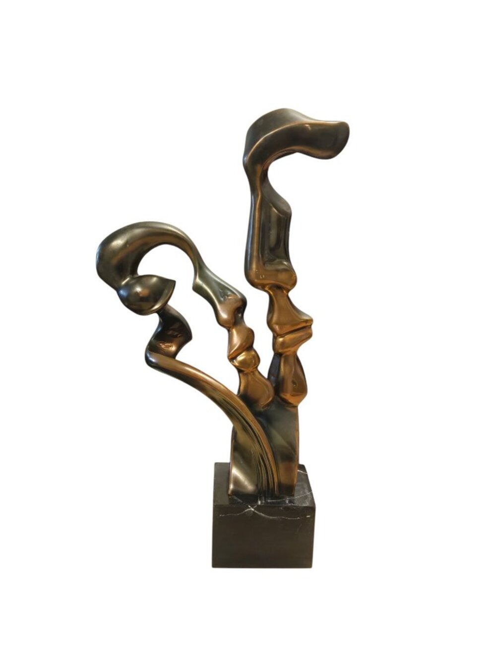 Abstract Modern Kiss Sculpture 15 inch AS IS Couple Love Home Decor